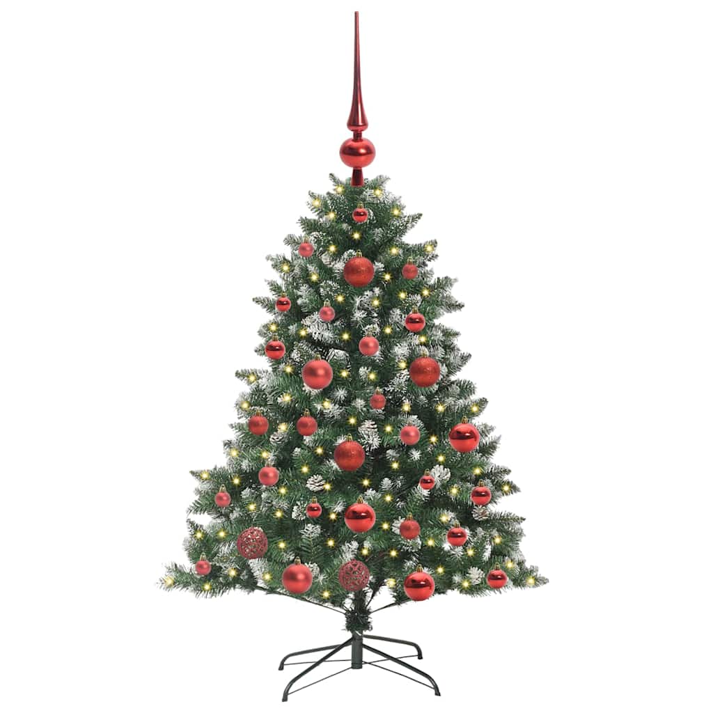 VidaXL sapin de Noël artificiel avec 150 LED vertes, 120 cm PVC et plastique et acier