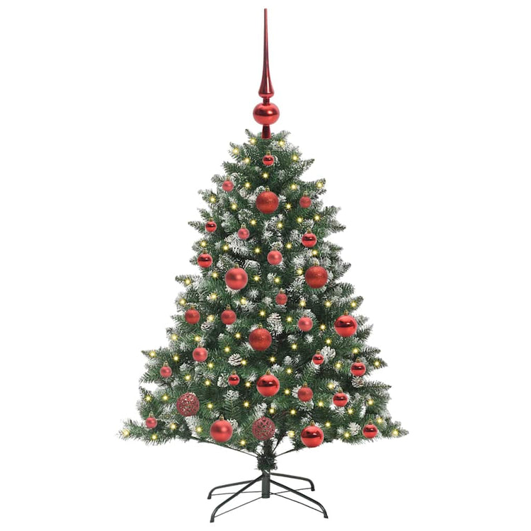 VidaXL sapin de Noël artificiel avec 150 LED vertes, 120 cm PVC et plastique et acier