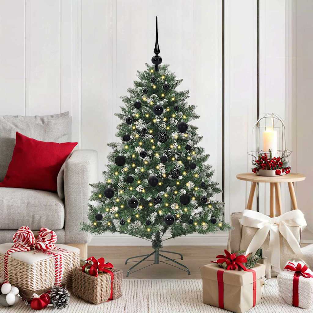 VidaXL sapin de Noël artificiel avec 150 LED vertes, 120 cm PVC et plastique et acier