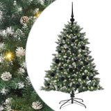 VidaXL sapin de Noël artificiel avec 150 LED vertes, 120 cm PVC et plastique et acier - afbeelding 2