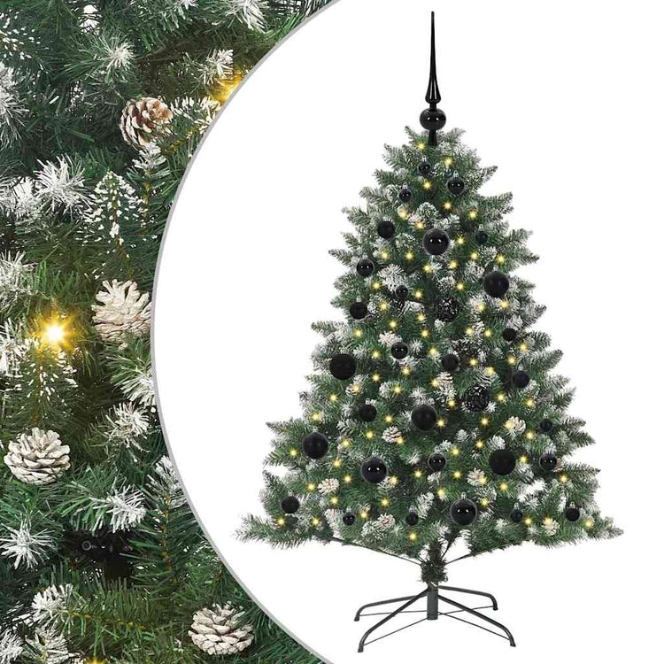 VidaXL sapin de Noël artificiel avec 150 LED vertes, 120 cm PVC et plastique et acier