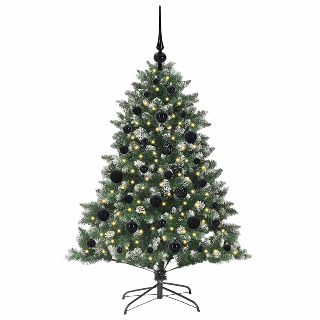 VidaXL sapin de Noël artificiel avec 150 LED vertes, 120 cm PVC et plastique et acier