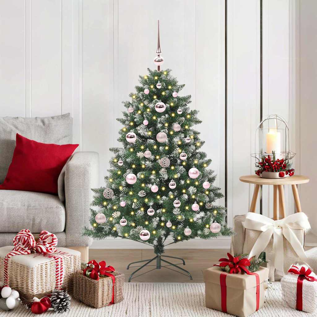 VidaXL sapin de Noël artificiel avec 150 LED vertes, 120 cm PVC et plastique et acier