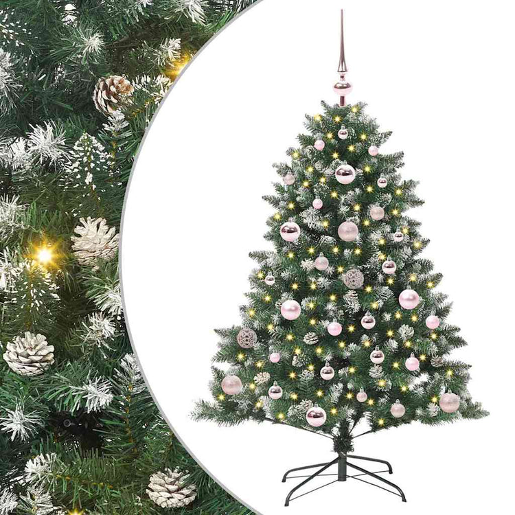 VidaXL sapin de Noël artificiel avec 150 LED vertes, 120 cm PVC et plastique et acier