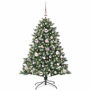 VidaXL sapin de Noël artificiel avec 150 LED vertes, 120 cm PVC et plastique et acier - afbeelding 3