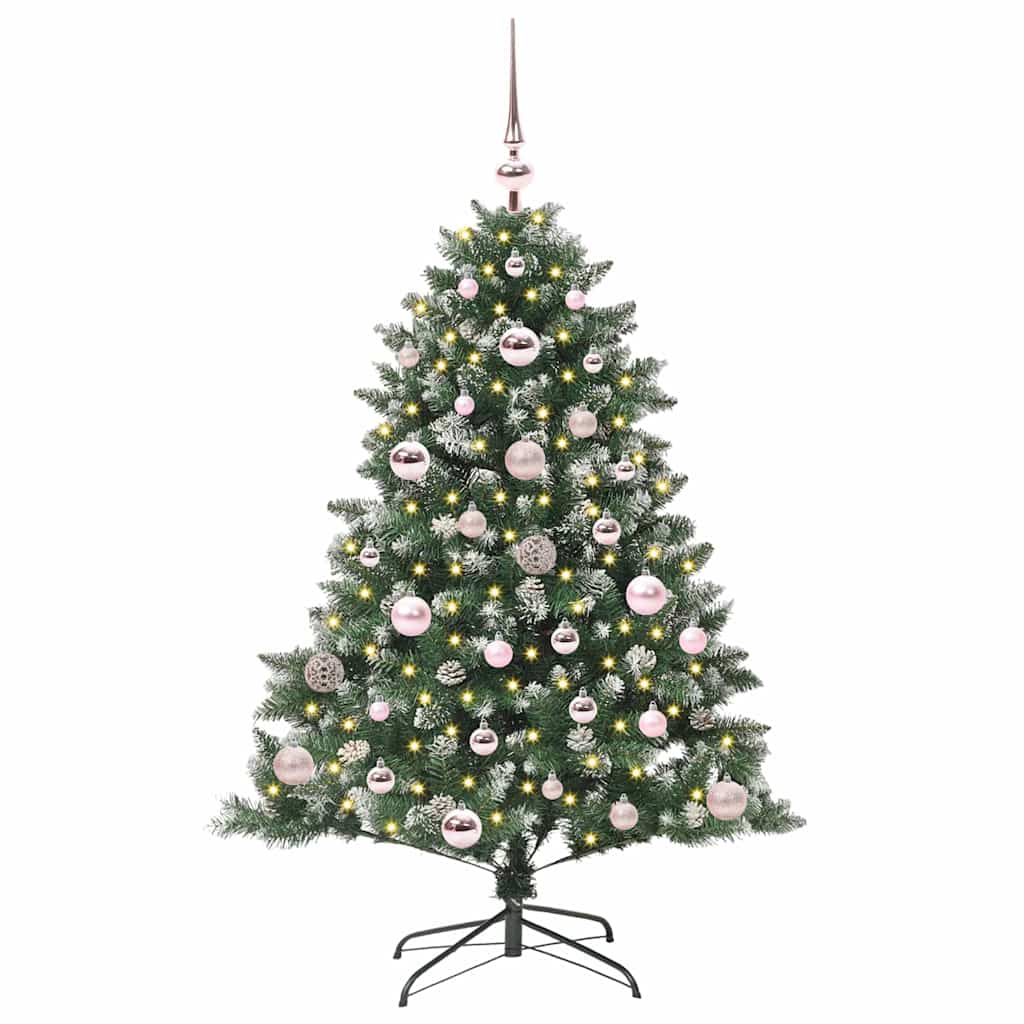VidaXL sapin de Noël artificiel avec 150 LED vertes, 120 cm PVC et plastique et acier