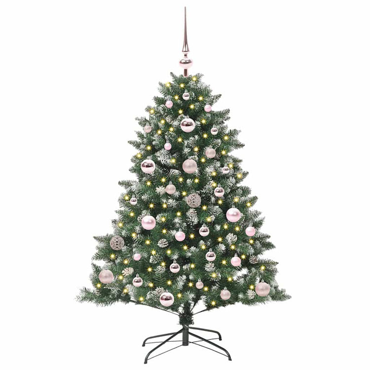 VidaXL sapin de Noël artificiel avec 150 LED vertes, 120 cm PVC et plastique et acier