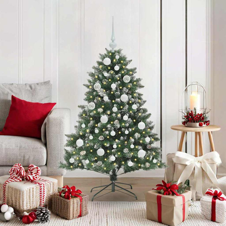 VidaXL sapin de Noël artificiel avec 150 LED vertes, 120 cm PVC et plastique et acier