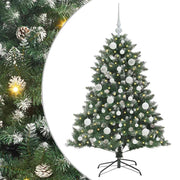 VidaXL sapin de Noël artificiel avec 150 LED vertes, 120 cm PVC et plastique et acier - afbeelding 2