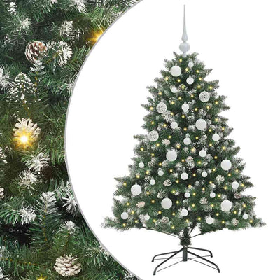 VidaXL sapin de Noël artificiel avec 150 LED vertes, 120 cm PVC et plastique et acier