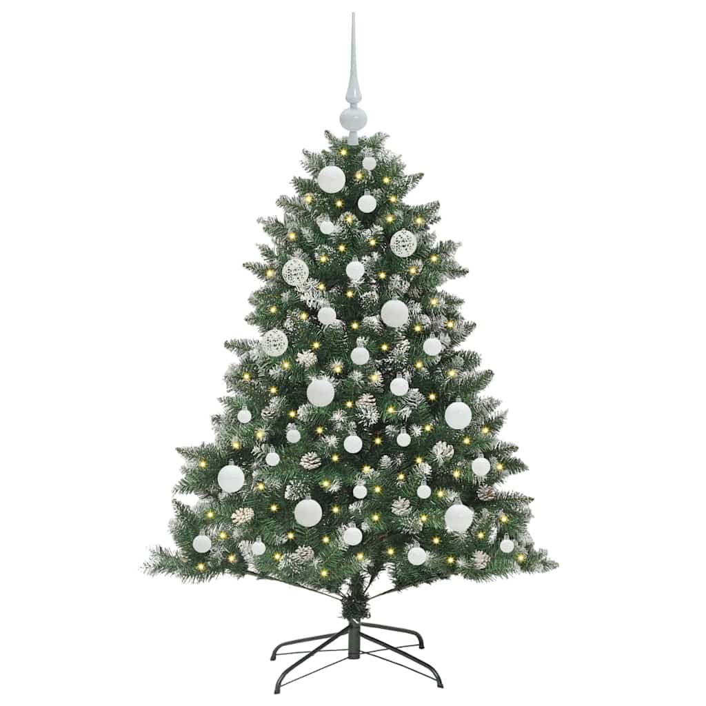 VidaXL sapin de Noël artificiel avec 150 LED vertes, 120 cm PVC et plastique et acier