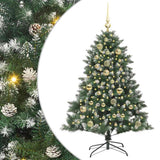 VidaXL sapin de Noël artificiel avec 150 LED vertes, 120 cm PVC et plastique et acier - afbeelding 2