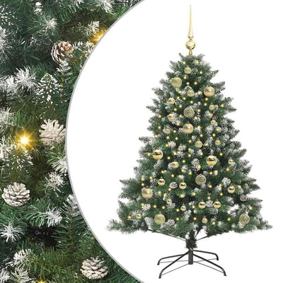 VidaXL sapin de Noël artificiel avec 150 LED vertes, 120 cm PVC et plastique et acier