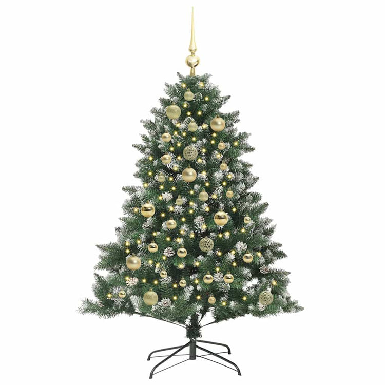 VidaXL sapin de Noël artificiel avec 150 LED vertes, 120 cm PVC et plastique et acier