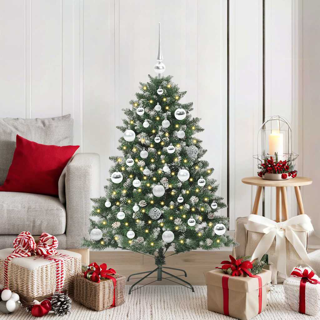 VidaXL sapin de Noël artificiel avec 150 LED vertes, 120 cm PVC et plastique et acier