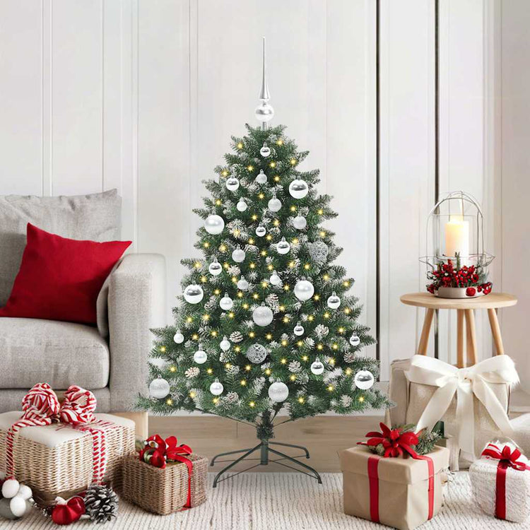 VidaXL sapin de Noël artificiel avec 150 LED vertes, 120 cm PVC et plastique et acier