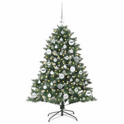 VidaXL sapin de Noël artificiel avec 150 LED vertes, 120 cm PVC et plastique et acier - afbeelding 3