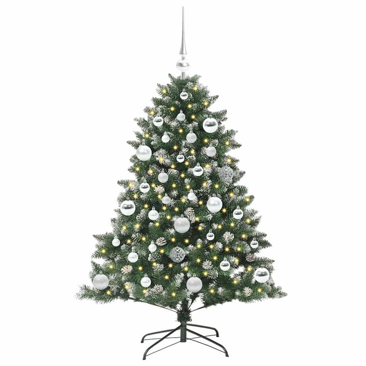 VidaXL sapin de Noël artificiel avec 150 LED vertes, 120 cm PVC et plastique et acier
