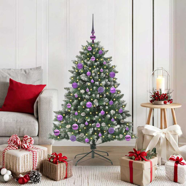 VidaXL sapin de Noël artificiel avec 150 LED vertes, 120 cm PVC et plastique et acier