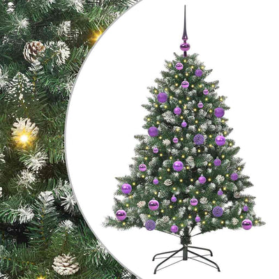 VidaXL sapin de Noël artificiel avec 150 LED vertes, 120 cm PVC et plastique et acier
