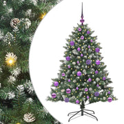 VidaXL sapin de Noël artificiel avec 150 LED vertes, 120 cm PVC et plastique et acier - afbeelding 2