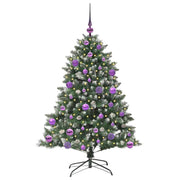 VidaXL sapin de Noël artificiel avec 150 LED vertes, 120 cm PVC et plastique et acier - afbeelding 3