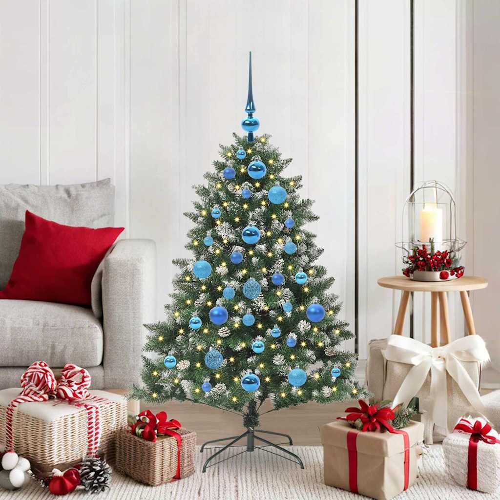 VidaXL sapin de Noël artificiel avec 150 LED vertes, 120 cm PVC et plastique et acier
