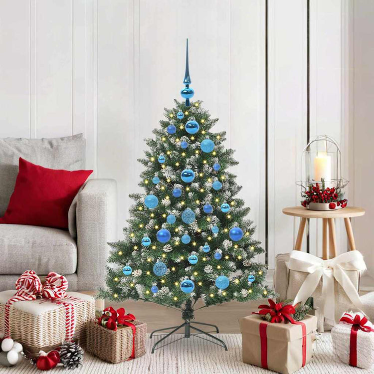 VidaXL sapin de Noël artificiel avec 150 LED vertes, 120 cm PVC et plastique et acier