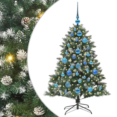 VidaXL sapin de Noël artificiel avec 150 LED vertes, 120 cm PVC et plastique et acier
