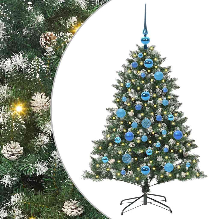 VidaXL sapin de Noël artificiel avec 150 LED vertes, 120 cm PVC et plastique et acier