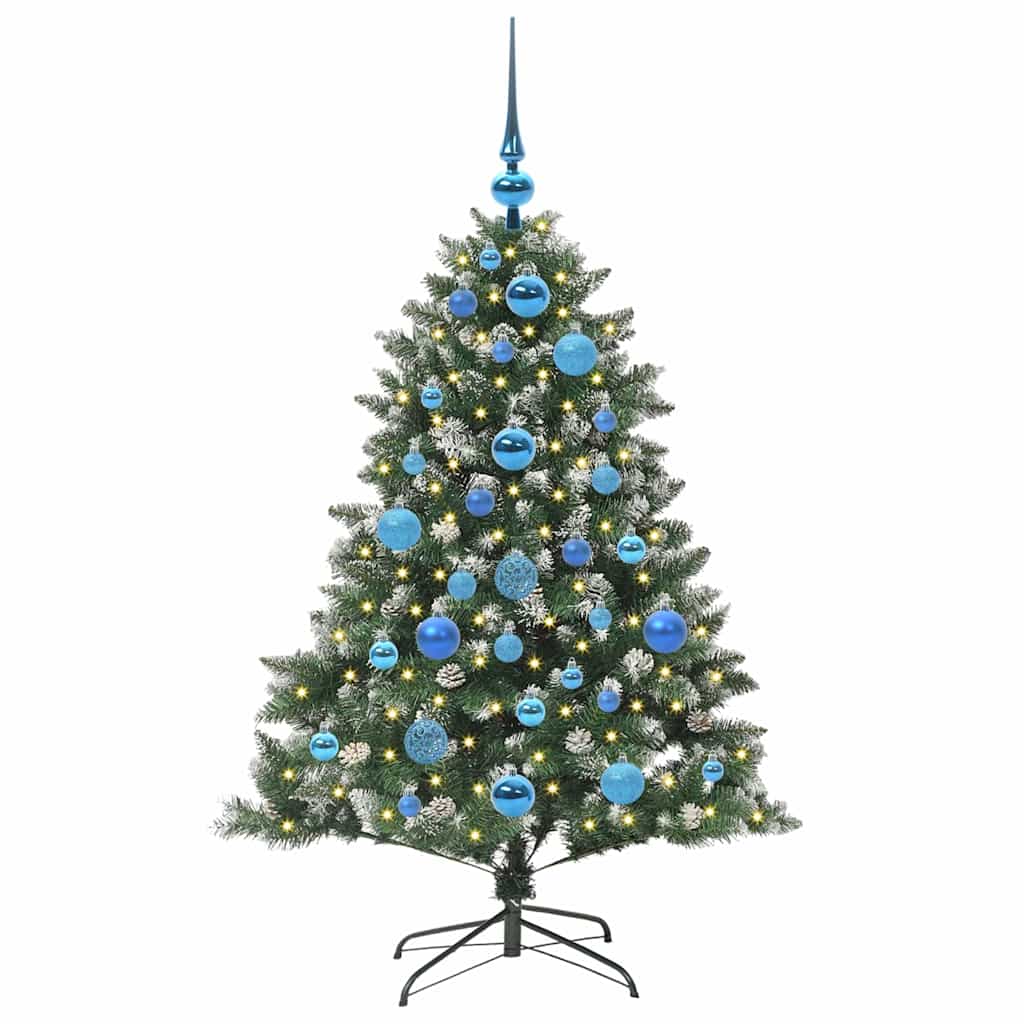 VidaXL sapin de Noël artificiel avec 150 LED vertes, 120 cm PVC et plastique et acier