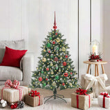VidaXL sapin de Noël artificiel avec 150 LED vertes, 120 cm PVC et plastique et acier - afbeelding 1