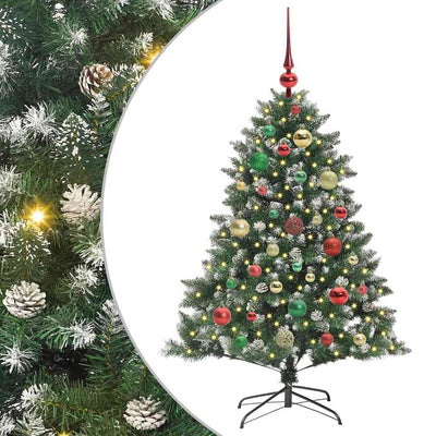 VidaXL sapin de Noël artificiel avec 150 LED vertes, 120 cm PVC et plastique et acier