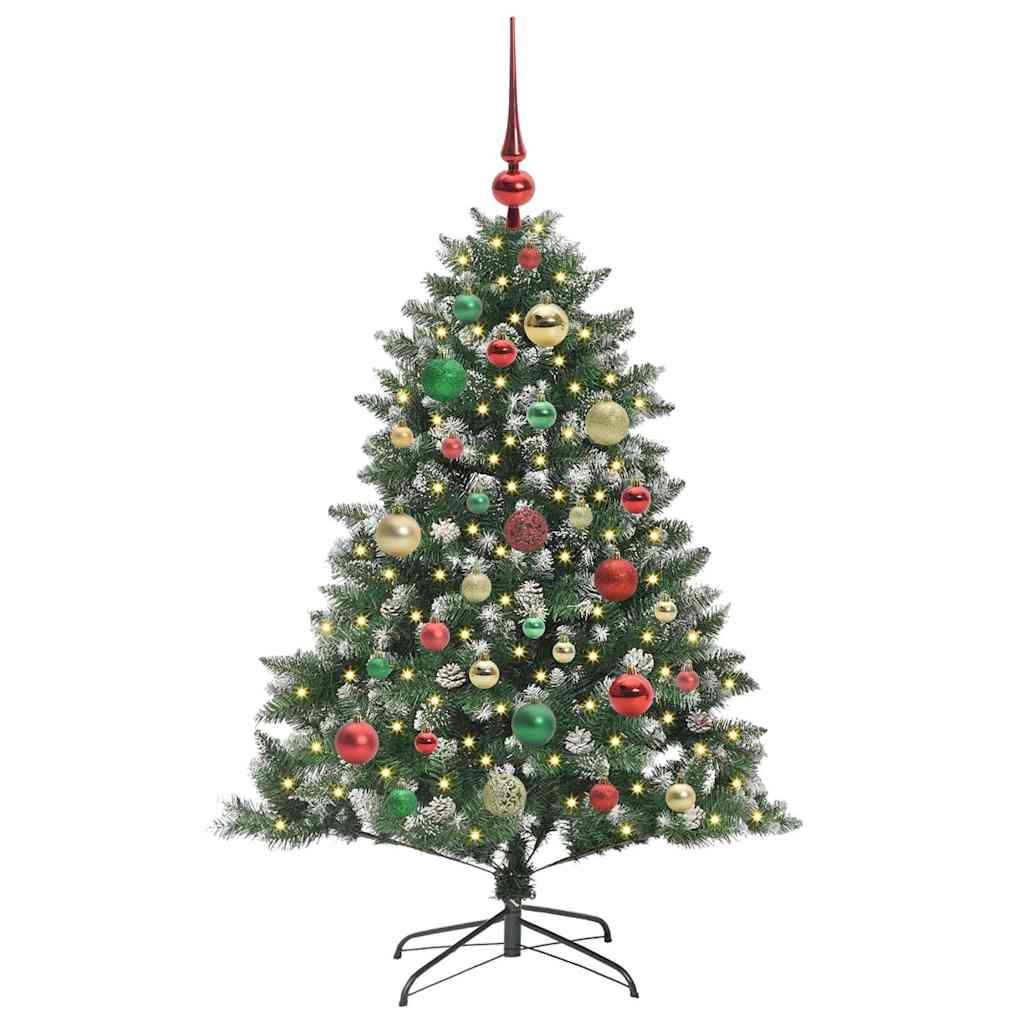 VidaXL sapin de Noël artificiel avec 150 LED vertes, 120 cm PVC et plastique et acier
