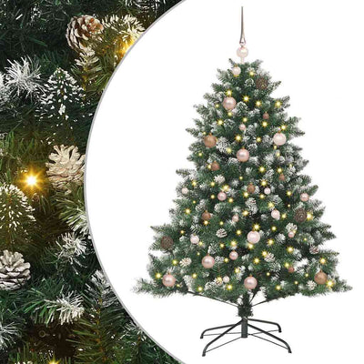 Vidaxx sapin de Noël artificiel avec 150 LED vertes, 150 cm PVC et plastique et acier