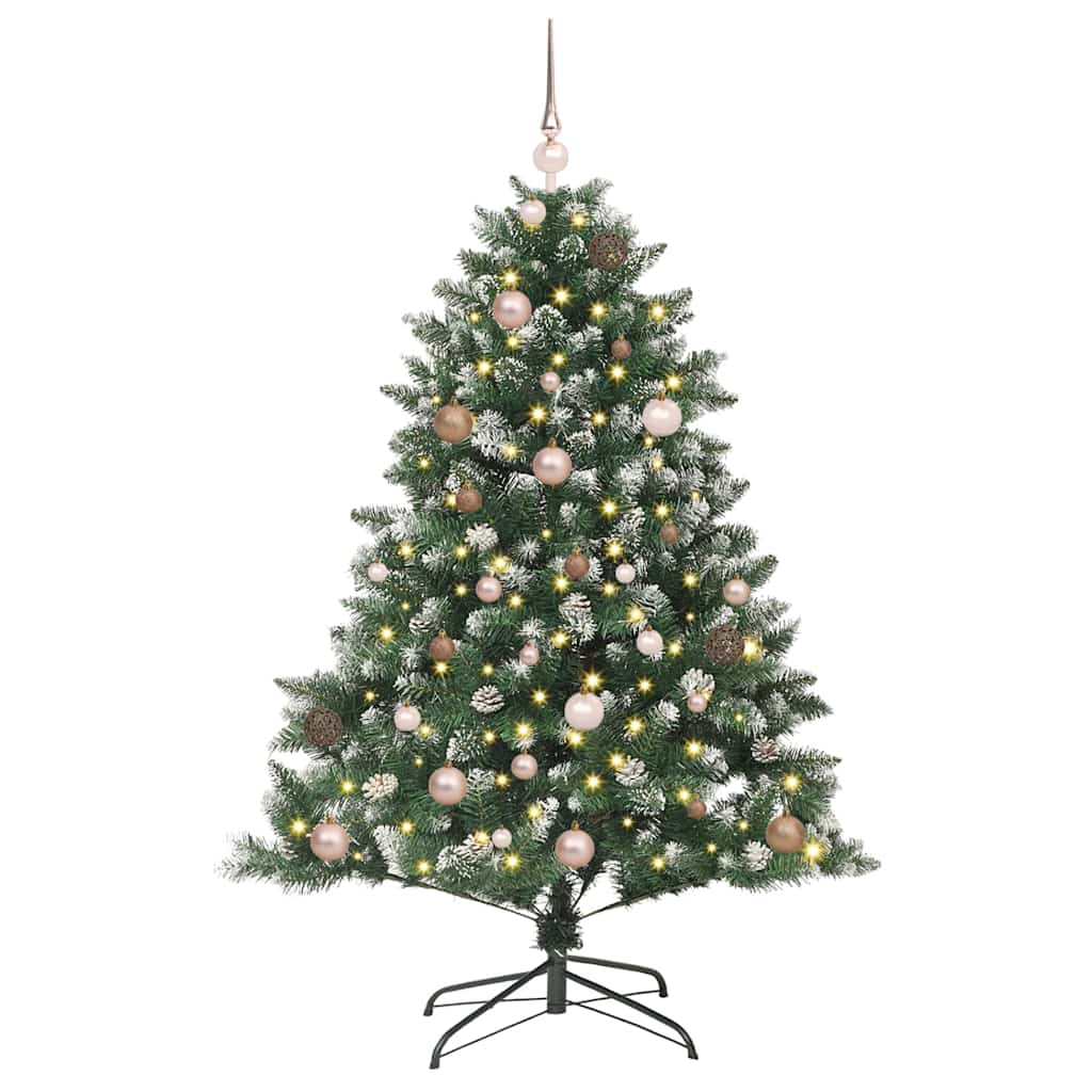 Vidaxx sapin de Noël artificiel avec 150 LED vertes, 150 cm PVC et plastique et acier
