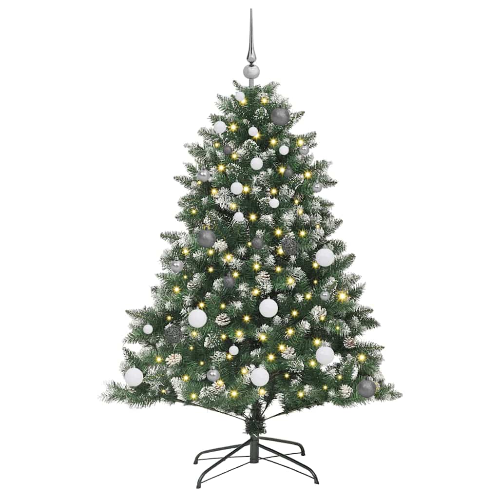 VidaXL sapin de Noël artificiel avec 150 LED vertes, 150 cm PVC et plastique et acier