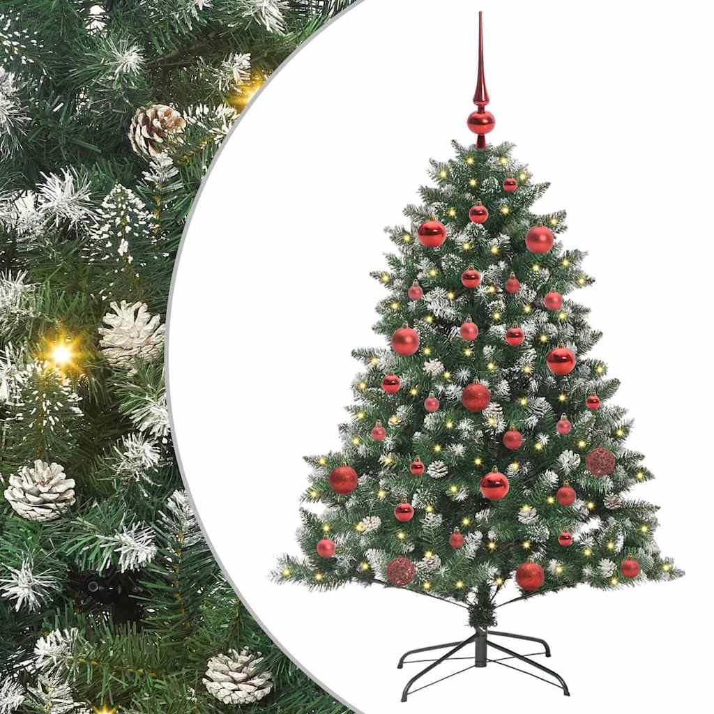 VidaXL sapin de Noël artificiel avec 150 LED vertes, 150 cm PVC et plastique et acier