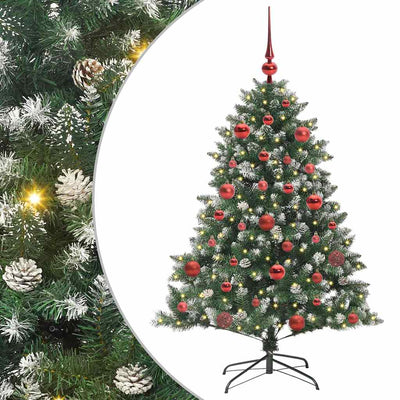 VidaXL sapin de Noël artificiel avec 150 LED vertes, 150 cm PVC et plastique et acier