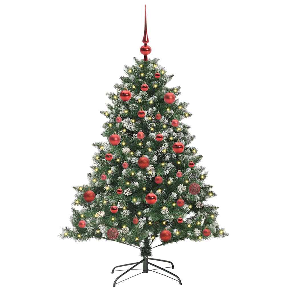 VidaXL sapin de Noël artificiel avec 150 LED vertes, 150 cm PVC et plastique et acier
