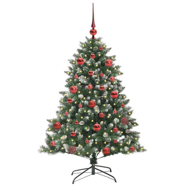 VidaXL sapin de Noël artificiel avec 150 LED vertes, 150 cm PVC et plastique et acier