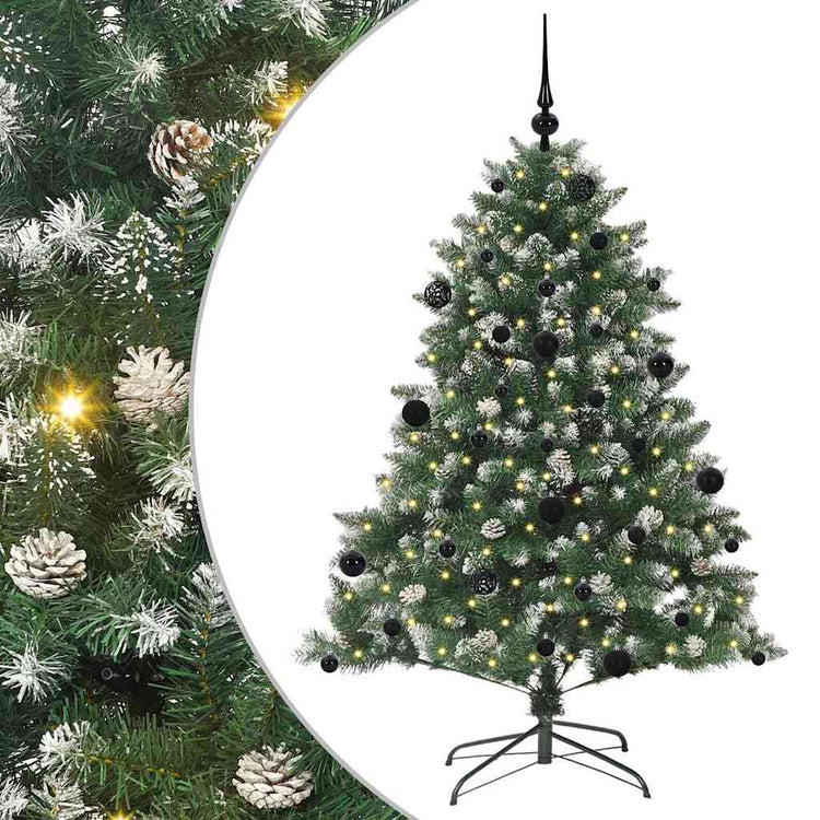 VidaXL sapin de Noël artificiel avec 150 LED vertes, 150 cm PVC et plastique et acier