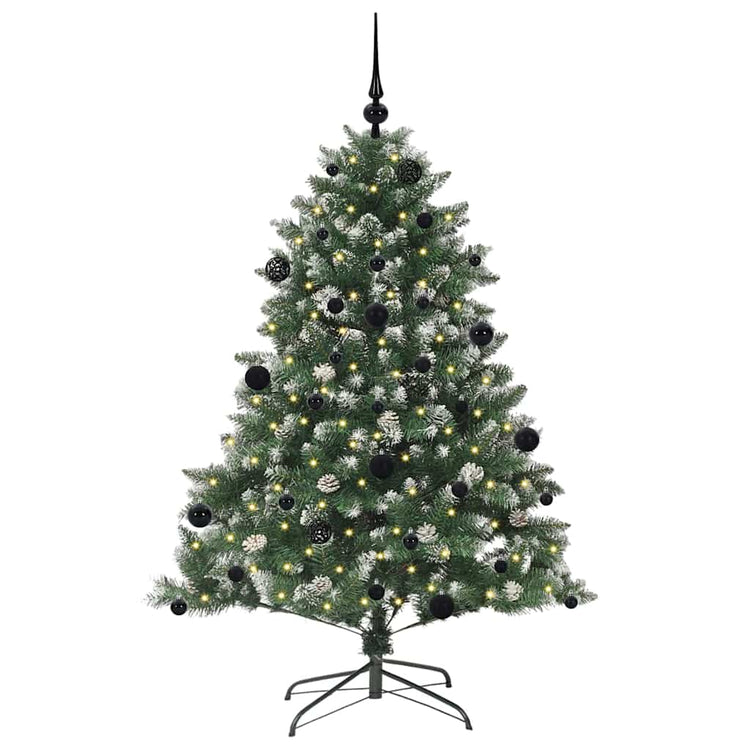VidaXL sapin de Noël artificiel avec 150 LED vertes, 150 cm PVC et plastique et acier