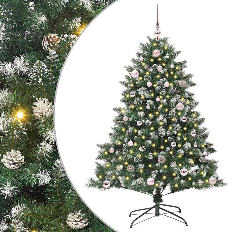 VidaXL sapin de Noël artificiel avec 150 LED vertes, 150 cm PVC et plastique et acier