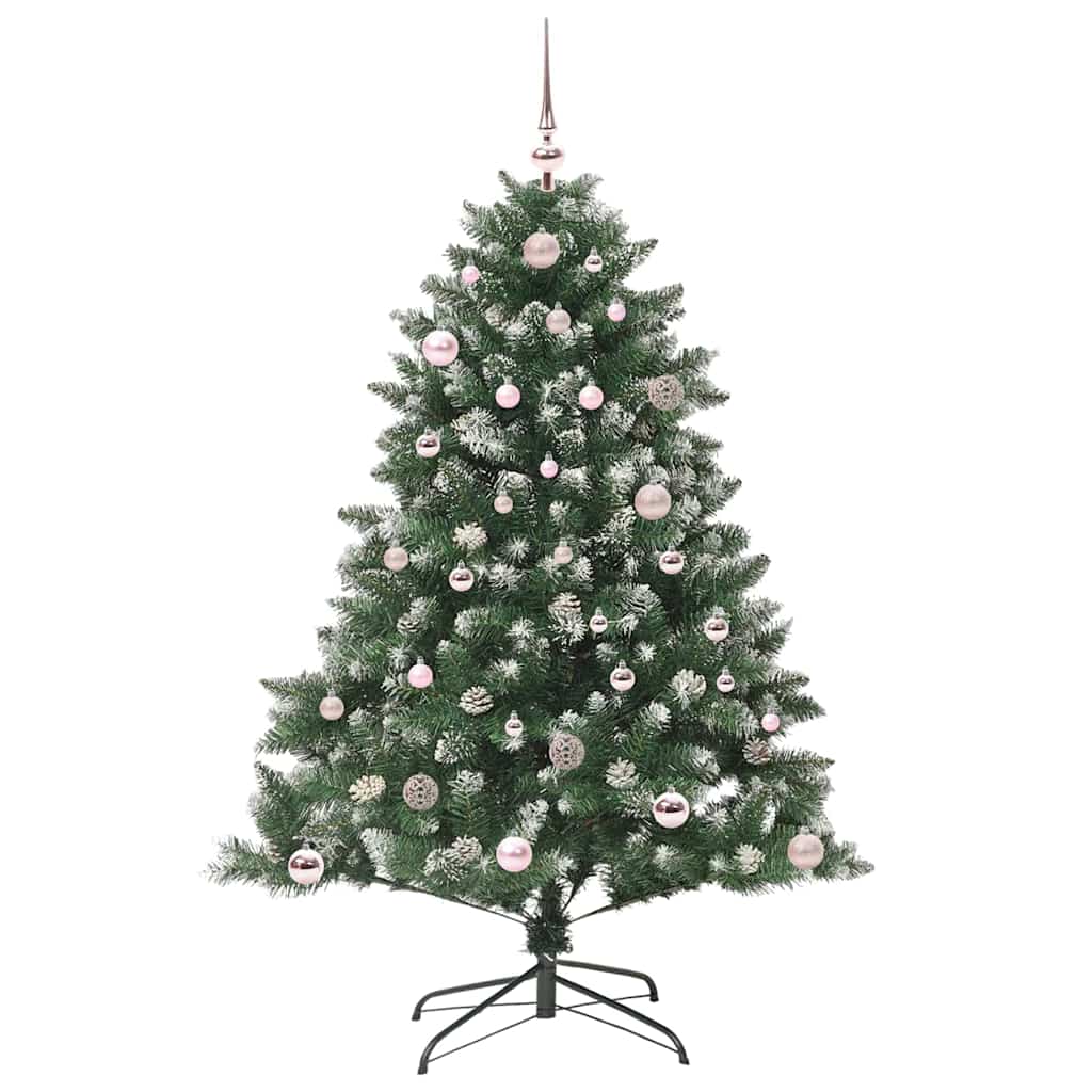 VidaXL sapin de Noël artificiel avec 150 LED vertes, 150 cm PVC et plastique et acier