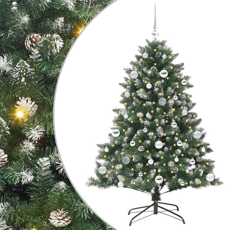 VidaXL sapin de Noël artificiel avec 150 LED vertes, 150 cm PVC et plastique et acier
