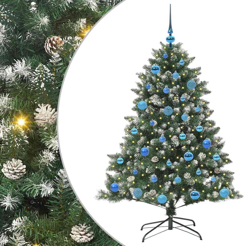 VidaXL sapin de Noël artificiel avec 150 LED vertes, 150 cm PVC et plastique et acier
