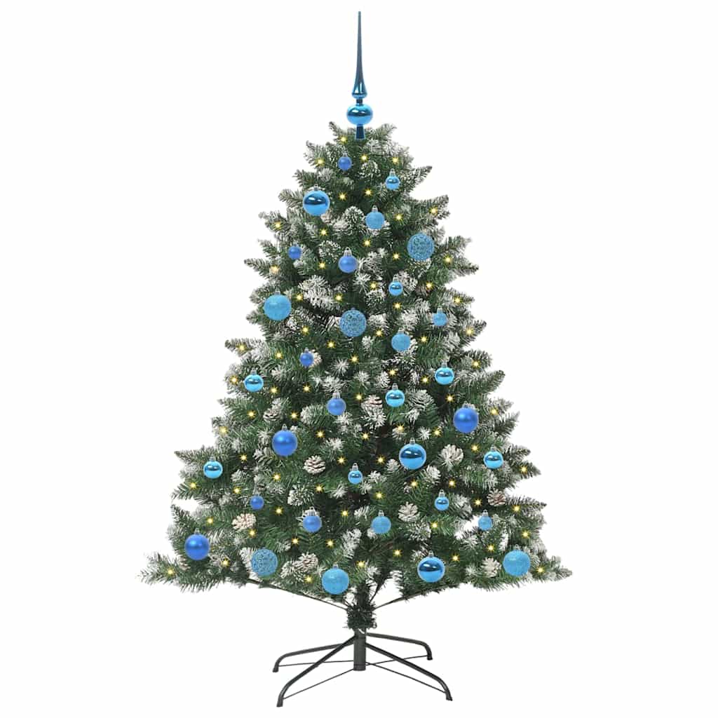 VidaXL sapin de Noël artificiel avec 150 LED vertes, 150 cm PVC et plastique et acier