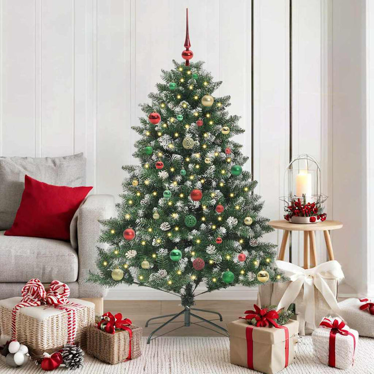 VidaXL sapin de Noël artificiel avec 150 LED vertes, 150 cm PVC et plastique et acier