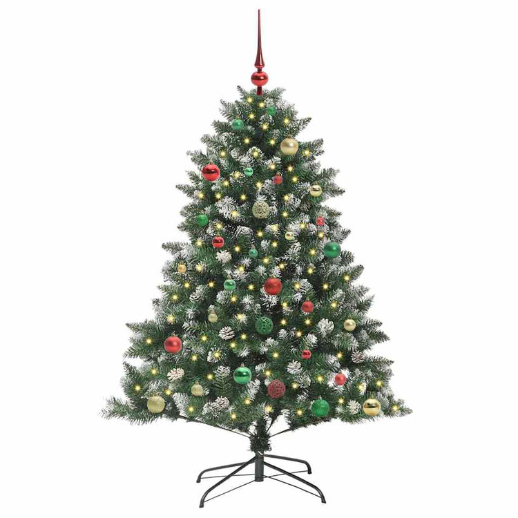 VidaXL sapin de Noël artificiel avec 150 LED vertes, 150 cm PVC et plastique et acier